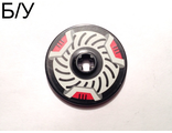 ! Б/У - Technic, Disk 3 x 3 with Disk Brake Red Caliper Pattern (Sticker) - Set 8520, Black (2958pb001) - Б/У