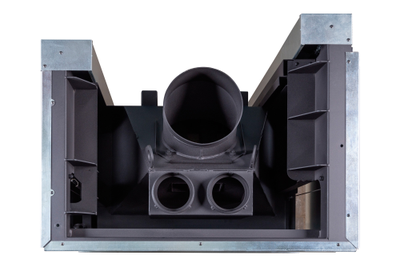 Каминная топка Дельта 800 RB два стекла правая принтинг черный шамот, Экокамин (Россия)