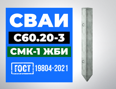 Сваи С60.20-3 ГОСТ 19804-2021