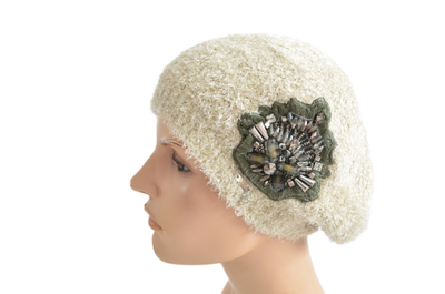 Берет Vizio 1528 BO белый стразы