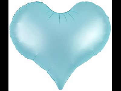 Шар (24&#039;&#039;/61 см) Сердце, Люкс, Голубой, Сатин
