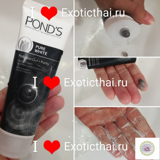 Пенка для умывания от черных точек с углем Ponds Pure White. 50г.