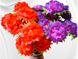 Искусственные цветы гортензии, высота 25-30 см, набор из 5 веточек