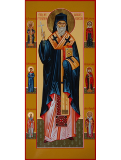Григорий Богослов, Святитель, архиепископ Константинопольский. Рукописная мерная икона.