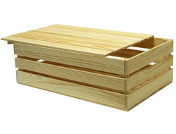 Ящик деревянный, для хранения вещей, контейнер, с крышкой 60х40х21 см