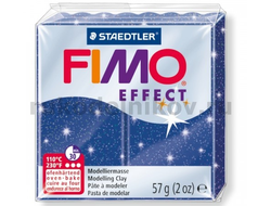 полимерная глина Fimo effect, цвет-glitter blue 8020-302 (синий с блестками), вес-57 гр