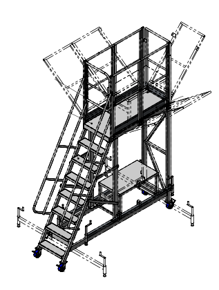 Лестница-платформа для обслуживания вертолетов