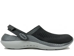 CROCS LITERIDE CLOG ЧЕРНЫЕ С СЕРЫМ
