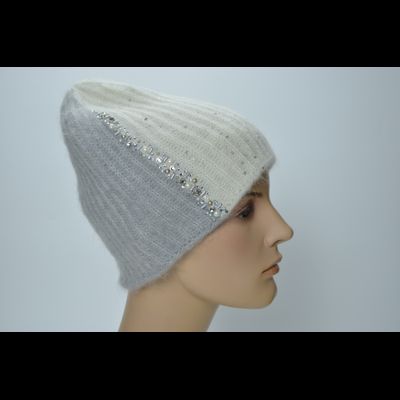 Шапка Vizio 1384 CY белая с серым