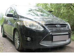 Защита радиатора Ford C-MAX (II) 2010-2015 (2 части) chrome