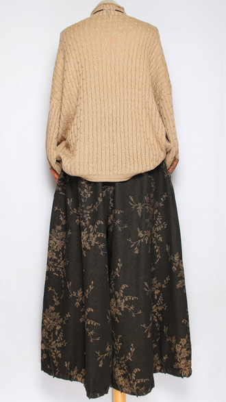 Джемпер ХЛОПОК КОСИЧКИ "СТОЙКА НАШИВКИ" бежевый, шоколад до р.54