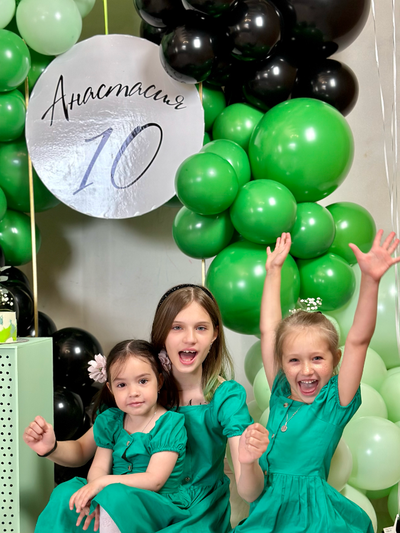 Оформление детского дня рождения в зелёном стиле № 1452