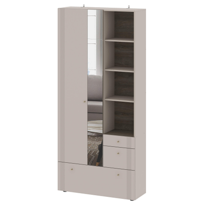 Одетта Вешалка с зеркалом (ВШ1) Дуб Эндгрей/Меланж