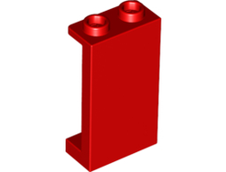 Panel 1 x 2 x 3 with Side Supports - Hollow Studs, Red (87544 / 4655549 / 6249891)