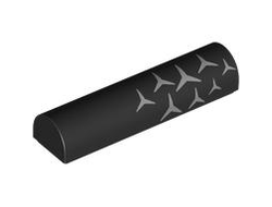 Slope, Curved 1 x 4 x 2/3 Double with Silver Mercedes-Benz Logo Repeating Pattern Model Right Side, Black (79756pb03R 6539351)