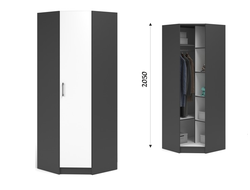 Спальня ЧИКАГО - Шкаф угловой Антрацит/Белый
