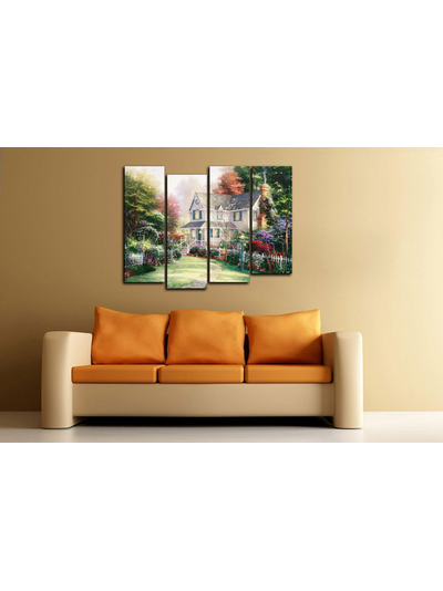 Модульная картина "Домик с чудесным садом"