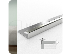 Профиль окантовочный для плитки Лука К 12НСЗ(304).2700.004 Зеркало серебро