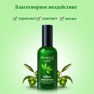 Масло для волос Bioaqua Olive 50мл выравнивает структуру волоса, питая их изнутри.