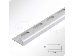 Окантовочный профиль для плитки ПО 10 в цвете серебро матовое