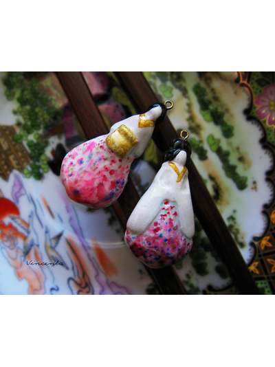 Восточная красавица. Серьги в восточном стиле - миниатюра из полимерной глины