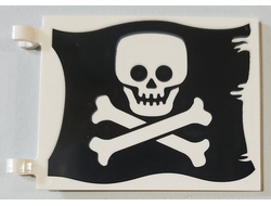 Flag 6 x 4 with Flat Skull and Crossbones Jolly Roger Pattern on Both Sides, White (2525pb012 / 6316600 / 6317072)