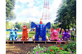 Объемные фигуры для парка. Герои мультфильма "Деревяшки"