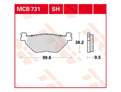 Тормозные колодки TRW MCB731SH для Yamaha  (Sinter Street SH)