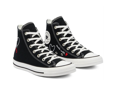 Черные с вышивкой Кеды Converse Chuck Taylor All Star Valentines Day 171158C