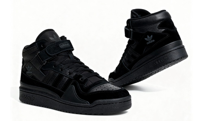 Кроссовки Adidas Forum High Black зимние