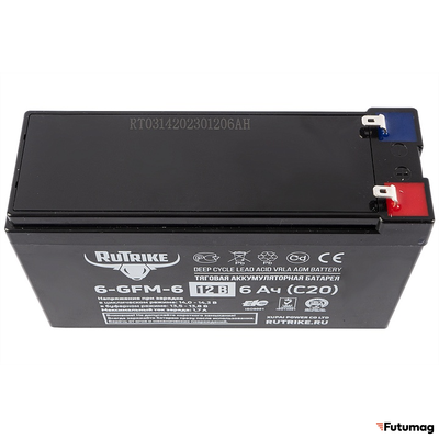 Тяговый аккумулятор RuTrike 6-GFM-6 (12V6A/H C20)