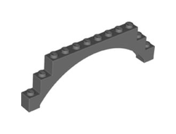 Arch 1 x 12 x 3 Raised Arch with 5 Cross Supports, Dark Bluish Gray (18838 / 6311438)
