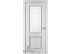 Межкомнатная дверь "Бергамо-4" Эмаль белая (Ral 9003) (стекло)
