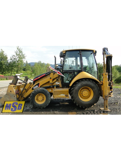 Стекло дверное левое нижнее на Cat 428e, Cat 432e, Cat434e, Cat 444e