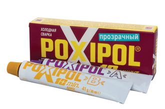 Эпоксидный клей (холодная сварка) Poxypol, цвет-прозрачный, объем-70 мл