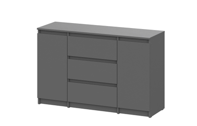 Денвер Комод 3 ящика двухстворчатый Графит серый