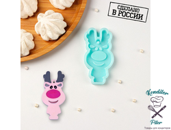 Силиконовая форма «Олень», 8×3,7×0,8 см, цвет бирюзовый