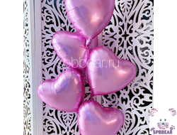 Фольгированные шары Сердца 5 штук розовые