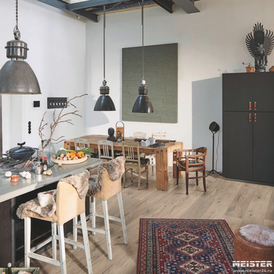 Виниловый пол Meister Дуб Вествуд 7396 в интеьрере