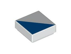 Tile 1 x 1 with Blue Triangle Pattern, White (3070pb375 6540279)