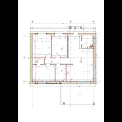 Одноэтажный дом с 3 спальнями 93.88м² с террасой 27.25м2 (S34)