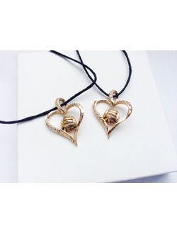 Кулон с позолотой "Love волейбол"