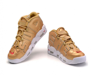 Nike Air More Uptempo Supreme 96 Золотые с белым