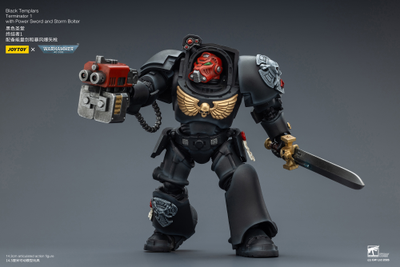 Терминатор Черных Храмовников (Warhammer 40K) - КОЛЛЕКЦИОННАЯ ФИГУРКА 1/18 Black Templars Terminator with Power Sword and Storm Bolter (JT03097) - JOYTOY