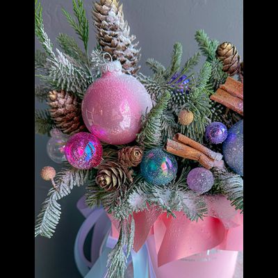 Композиция с елью &quot;Баббл гам&quot;