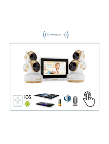 Wi-Fi видеоняня Ramili Baby RV1500x4 с сенсорным монитором и 4 поворотными видеокамерами, просмотр с моильных устройств., HD