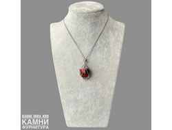 Сеточка для кулона камня на цепочке 40-45 см с замочком, цвет серебро, цена за штуку