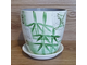 Керамический цветочный горшок "Зеленый бамбук" 12 см (1 л) белый