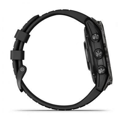 Умные часы Garmin Fenix 7 Pro Sapphire Solar титановый серый DLC с черным ремешком