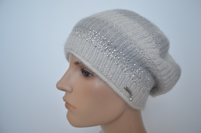 Белый в полоску берет для женщин